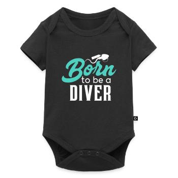 Born to be a diver - Diving fish snorkeling - Baby Premium short-sleeve bodysuit - black - Front