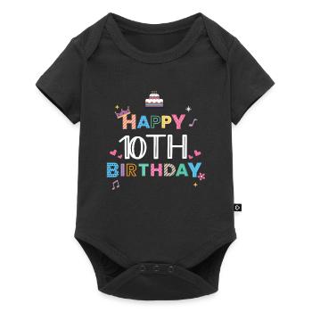 Happy Birthday 10th Birthday - Baby Premium short-sleeve bodysuit - black - Front