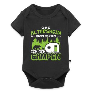 The nursing home can wait for me to go camping - Baby Premium short-sleeve bodysuit - black - Front