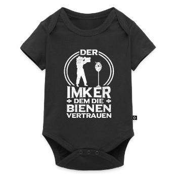Der Imker dem die Bienen vertrauen - Baby Premium Kurzarmbody - Schwarz - Vorne