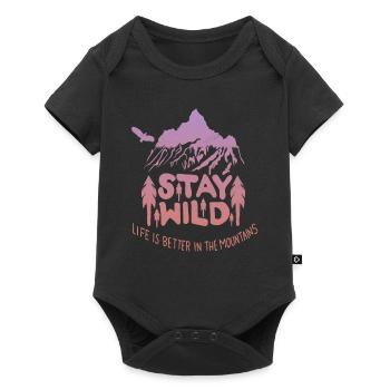 Hiking forest mountains - Baby Premium short-sleeve bodysuit - black - Front