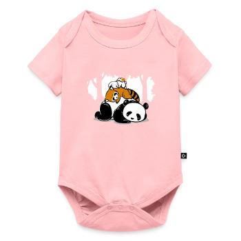 Panda Koala Bear Bunny Lazy Sleeping Couch Gift - Baby Premium short-sleeve bodysuit - rose - Front