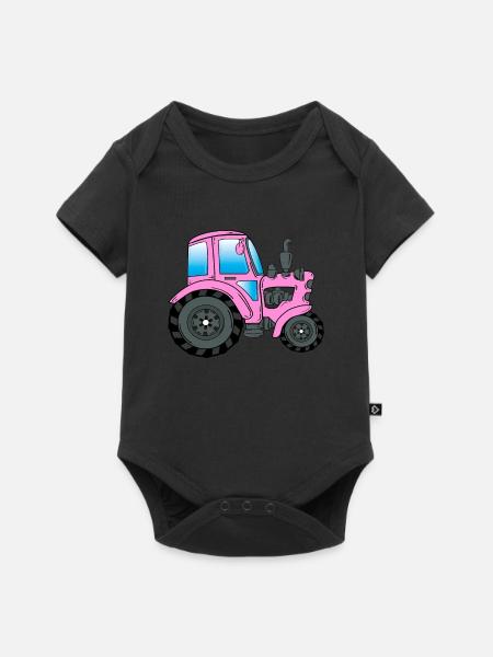 Traktor Trekker Traktorfahrer - Baby Premium Kurzarmbody - Schwarz