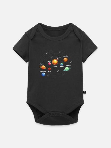 Universum Planeten - Baby Premium Kurzarmbody - Schwarz
