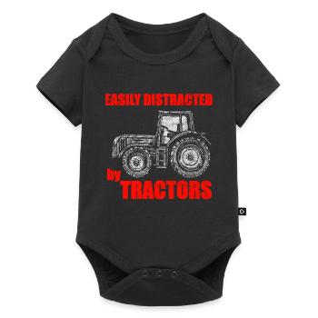 Tracteurs tracteurs proverbe - Body à manches courtes Premium Bébé - noir - Devant