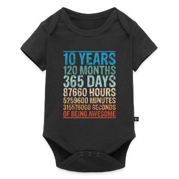 10 years old 10th birthday 120 months - Baby Premium short-sleeve bodysuit - black - Front