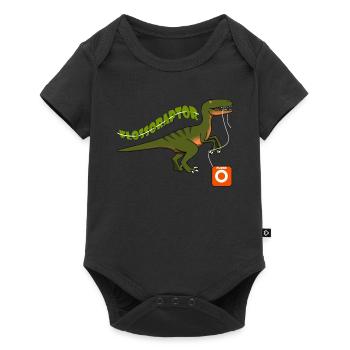 Dinosaur Flossoraptor soie dentaire dentiste - Body à manches courtes Premium Bébé - noir - Devant