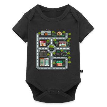 Voitures Routes Enfants Signes Route Circulation - Body à manches courtes Premium Bébé - noir - Devant