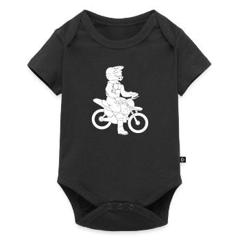 Dirtbike kid motocross motorcycle biker race - Baby Premium short-sleeve bodysuit - black - Front