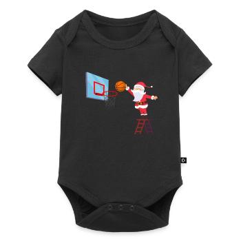 Basketball Weihnachtsmann - Baby Premium Kurzarmbody - Schwarz - Vorne