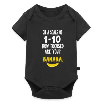 Banane ADHS Abgelenkt Fokus Nerd lustiges Geschenk - Baby Premium Kurzarmbody - Schwarz - Vorne