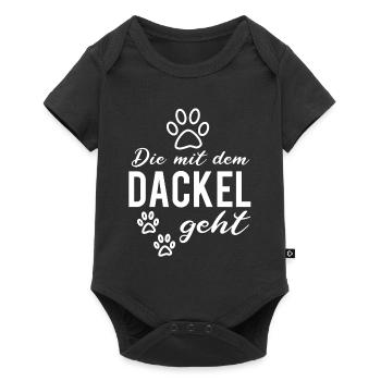 Teckel teckel blaireau chien chien cadeau - Body à manches courtes Premium Bébé - noir - Devant