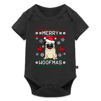 Joyeux Woofmas Christmas Dog Pug - Body à manches courtes Premium Bébé - noir - Devant
