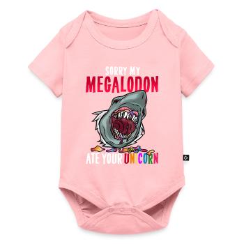 Megalodon Unicorn T-Shirt Primeval Dino Fossils - Baby Premium short-sleeve bodysuit - rose - Front