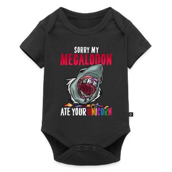 Megalodon T-Shirt Licorne Fossiles de Dino Primitif - Body à manches courtes Premium Bébé - noir - Devant