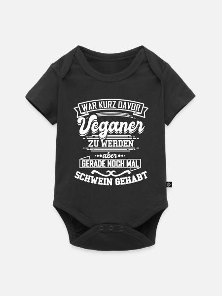 Lustiges Veganer T-Shirt Spruch Geschenk - Baby Premium Kurzarmbody - Schwarz