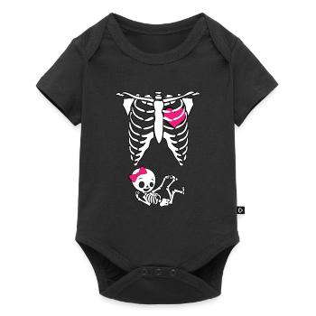 Skeleton Rib cage Pregnant baby expectant mother - Baby Premium short-sleeve bodysuit - black - Front