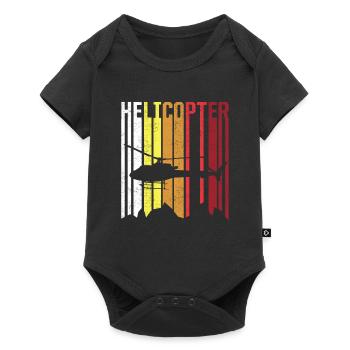 Vintage Helicopter - Baby Premium short-sleeve bodysuit - black - Front