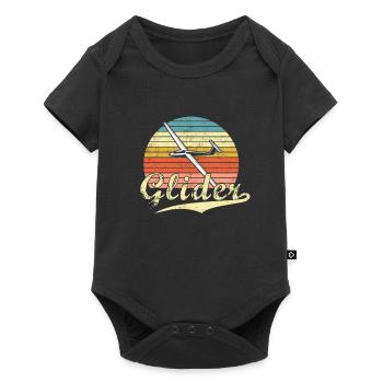 Vintage glider glider pilot - Baby Premium short-sleeve bodysuit - black - Front