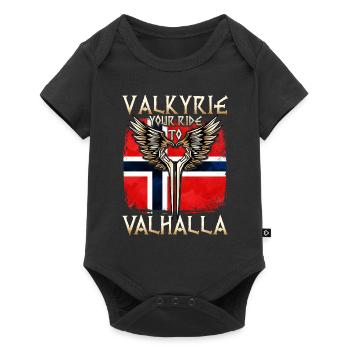 Viking Valhalla T-shirt Valkyrie Norvège Ailes - Body à manches courtes Premium Bébé - noir - Devant