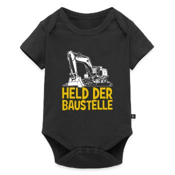 Held der Baustelle - Baby Premium Kurzarmbody - Schwarz - Vorne