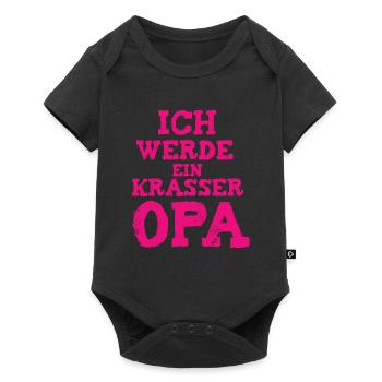 ich werde opa I Geschenk für Opa - Baby Premium Kurzarmbody - Schwarz - Vorne