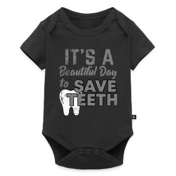 Cadeau de dentiste - Body à manches courtes Premium Bébé - noir - Devant