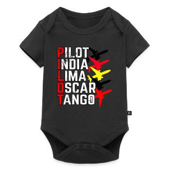Pilot Pilot Alphabet - Baby Premium short-sleeve bodysuit - black - Front
