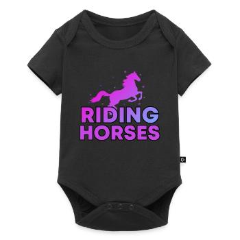 Ride horses - Baby Premium short-sleeve bodysuit - black - Front