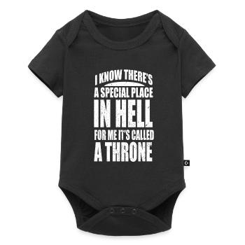 Gothic devil hell satan throne funny gifts - Baby Premium short-sleeve bodysuit - black - Front