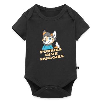 Furries Give Huggies Furry Fandom Fursuit Hugs - Baby Premium short-sleeve bodysuit - black - Front