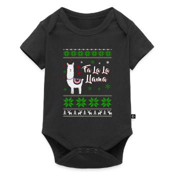 Ugly Christmas Llama - Baby Premium short-sleeve bodysuit - black - Front
