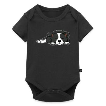 Border Collie chien animal de compagnie cadeau - Body à manches courtes Premium Bébé - noir - Devant