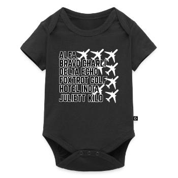 Pilot pilot alphabet - Baby Premium short-sleeve bodysuit - black - Front