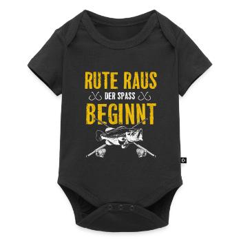 Rute raus der Spaß beginnt - Baby Premium Kurzarmbody - Schwarz - Vorne