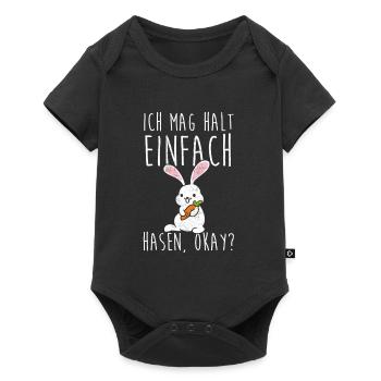 Ich mag halt einfach Hasen - Baby Premium Kurzarmbody - Schwarz - Vorne