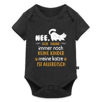 Keine Kinder Katze Allergisch - Baby Premium Kurzarmbody - Schwarz - Vorne