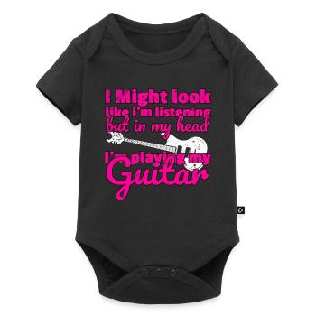 Guitar player guitar - Baby Premium short-sleeve bodysuit - black - Front