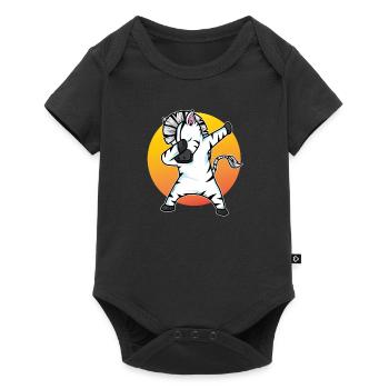 Dabbing Zebra Funny Dab Dance Gift Birthday - Baby Premium short-sleeve bodysuit - black - Front
