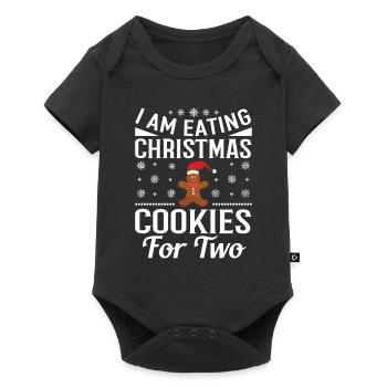 JE MANGE DES COOKIES DE NOËL POUR DEUX IDÉES CADEAUX - Body à manches courtes Premium Bébé - noir - Devant