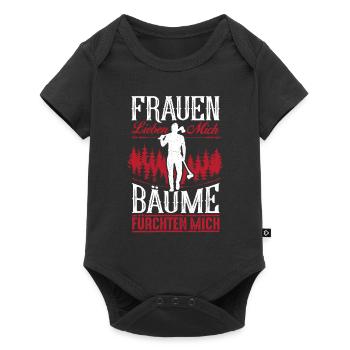 Lumberjack forester Woodman wood gift - Baby Premium short-sleeve bodysuit - black - Front
