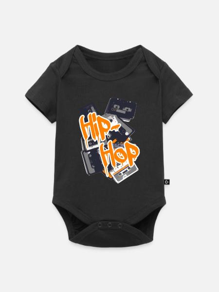 Rubans de graffiti hip hop rétro - Body à manches courtes Premium Bébé - noir