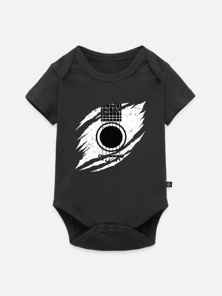 Gitarre Gitarren Geschenk - Baby Premium Kurzarmbody - Schwarz