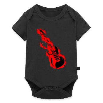 Guitar on fire rocker guitariste rock and roll - Body à manches courtes Premium Bébé - noir - Devant