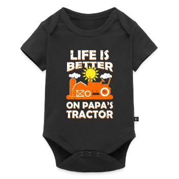 Tractor tractor driver farmer father - Baby Premium short-sleeve bodysuit - black - Front