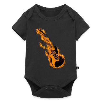 Burning guitar guitars rock and roll - Baby Premium short-sleeve bodysuit - black - Front