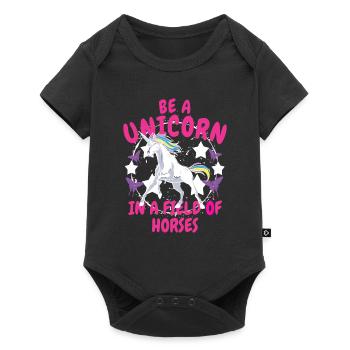 SOYEZ UNE LICORNE DANS UN DOMAINE DE CHEVAUX - Body à manches courtes Premium Bébé - noir - Devant