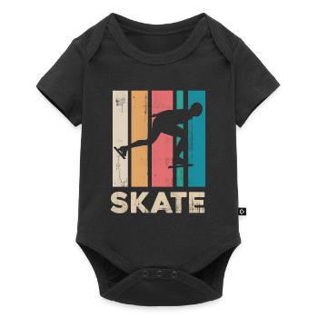 Eislaufen - Baby Premium Kurzarmbody - Schwarz - Vorne