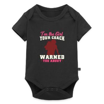 Je suis la fille que ton entraîneur t'a mise en garde contre le football - Body à manches courtes Premium Bébé - noir - Devant