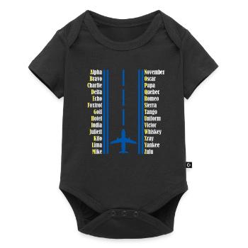 Pilot pilot alphabet - Baby Premium short-sleeve bodysuit - black - Front
